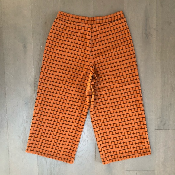 ASOS Wide Leg Culotte Windowpane Pants in Rust - Picture 6 of 6